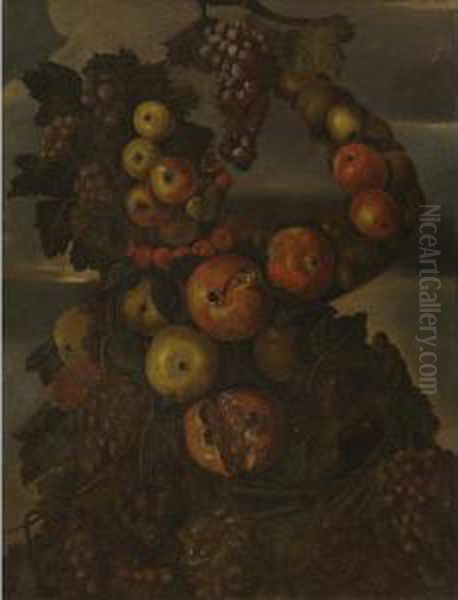 Mangiatore Di Uva Oil Painting by Giuseppe Arcimboldo