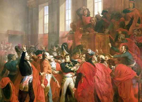 Bonaparte and the Council of Five Hundred at St. Cloud, 10th November 1799 (detail), 1840 Oil Painting by Francois Bouchot