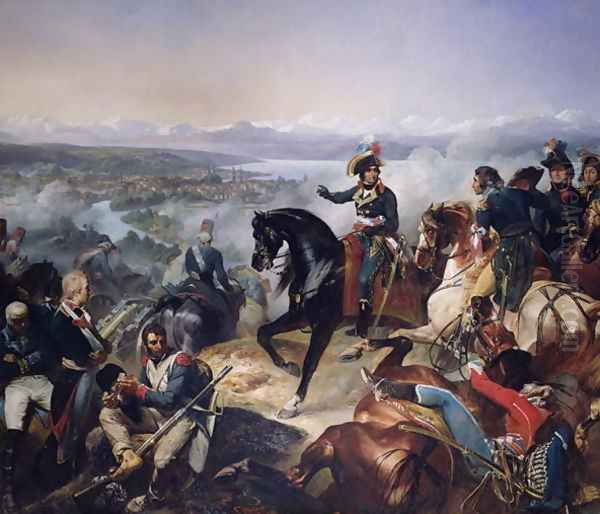 The Battle of Zurich, 25th September 1799, 1837 Oil Painting by Francois Bouchot