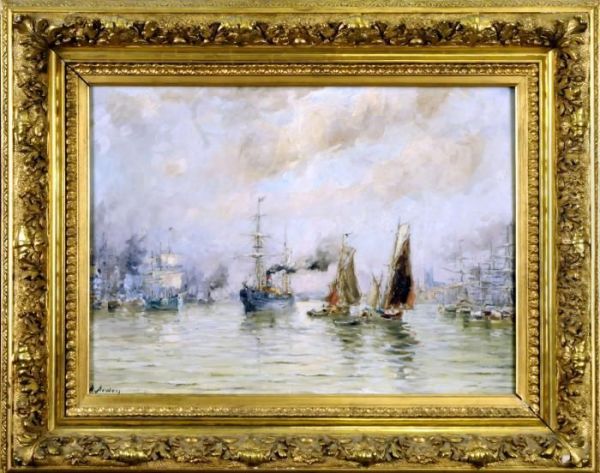 Vue Du Port D'anvers Oil Painting by Henri Arden