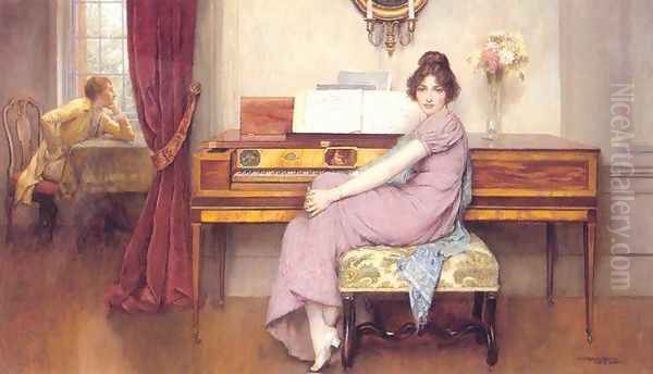 The Reluctant Pianist Oil Painting by William A. Breakspeare