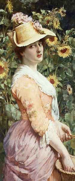 The Gardener's Daughter Oil Painting by William A. Breakspeare