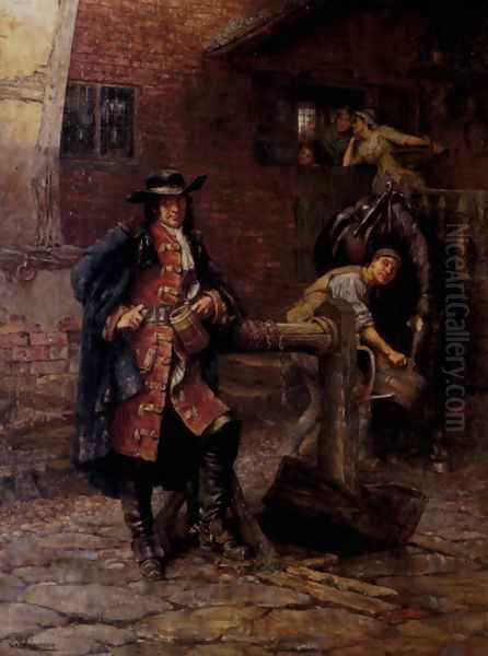 Halt For Refreshment Oil Painting by William A. Breakspeare