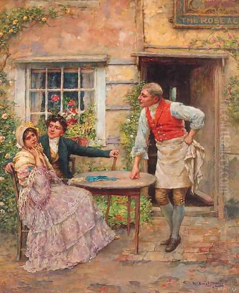 Outside the Rose and Crown Oil Painting by William A. Breakspeare