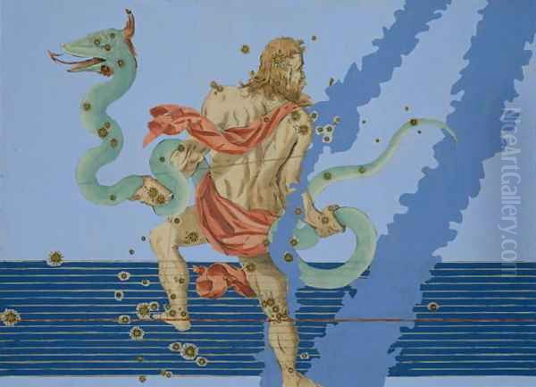 Constellation of Ophiuchus Group, from 'Uranometria' by Johann Bayer Oil Painting by Johann Bayer