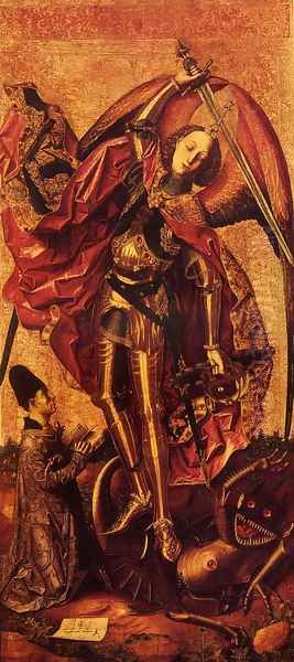 St. Michael and the Dragon Oil Painting by Bartolome Bermejo