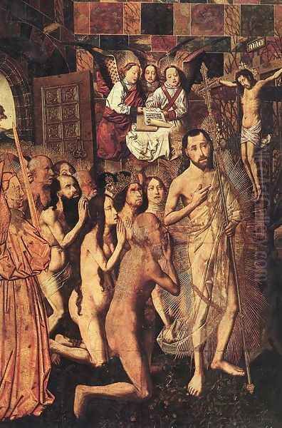 Christ Leading the Patriarchs to the Paradise c. 1480 Oil Painting by Bartolome Bermejo