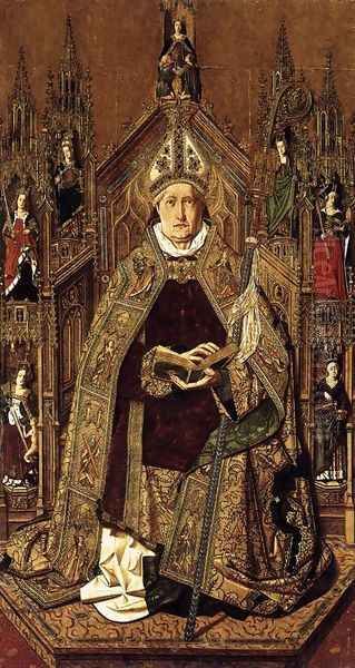 St Dominic Enthroned in Glory 1474-77 Oil Painting by Bartolome Bermejo