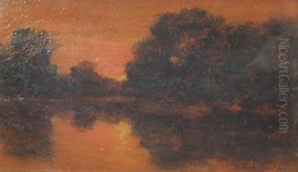 Twilight Oil Painting by Constantin Aricescu