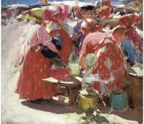 At The Market Oil Painting by Abram Efimovich Arkhipov