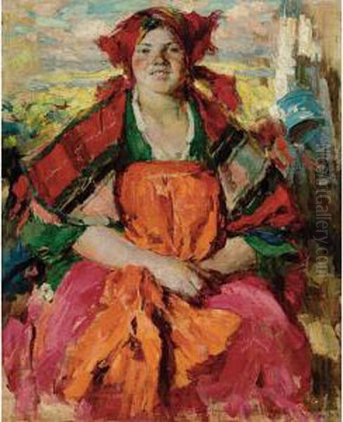 Girl From Lesnoye Oil Painting by Abram Efimovich Arkhipov