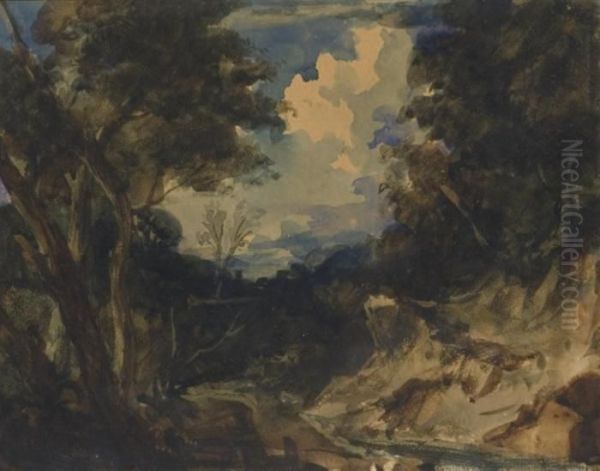 Paysage Au Cours D'eau Oil Painting by Edouard Armand-Dumaresq