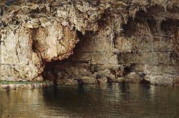 Le Grotte Di Polignano Oil Painting by Raffaele Armenise