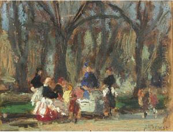 Chiacchiere In Giardino Oil Painting by Raffaele Armenise