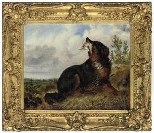 A Gun Dog Retrieving For It's Master Oil Painting by George Armfield