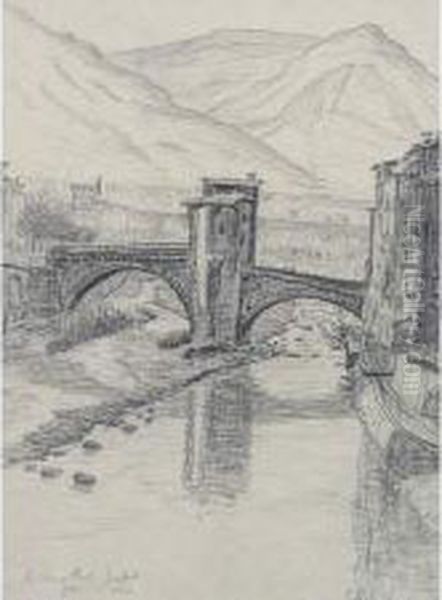 Le Vieux Pont, Sospel; 1934 Oil Painting by Caroline Helena Armington