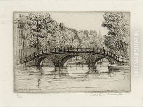 Un Petit Pont A Amsterdam #9/100 by Caroline Helena Armington