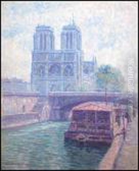 Notre Dame Vue Du Quai St. Michel Oil Painting by Caroline Helena Armington