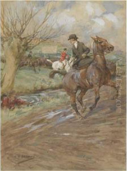 Hunting Scene Oil Painting by George Denholm Armour