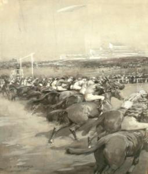 The Derby, An Impression Oil Painting by George Denholm Armour