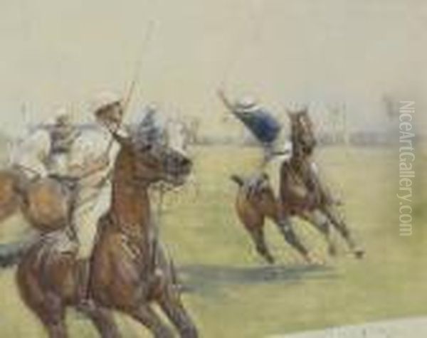 The Polo Match Oil Painting by George Denholm Armour