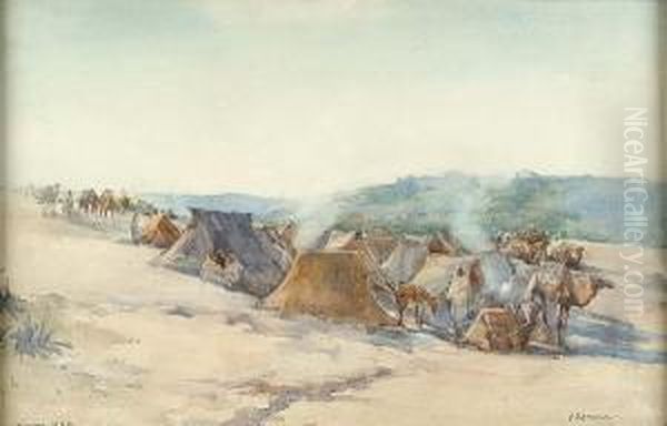 Pilgrim's Camp Oil Painting by George Denholm Armour