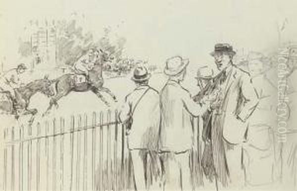 At The Races; And Beagling Oil Painting by George Denholm Armour