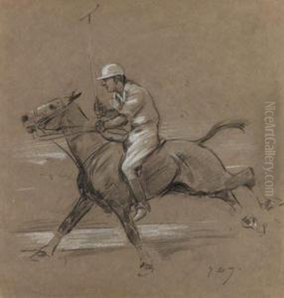 Study Of A Polo Player
Signed With Initials 'j.d.a.' (lower Right) Oil Painting by George Denholm Armour