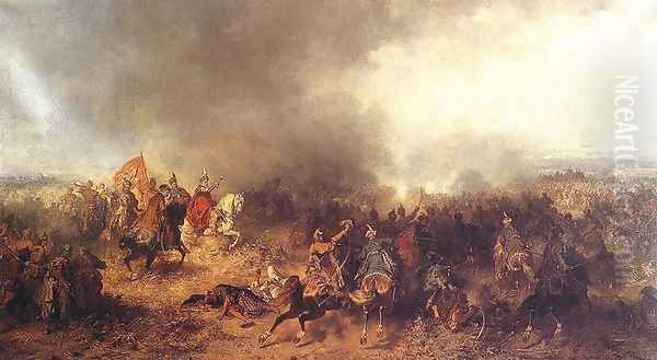 Battle of Chocimem Oil Painting by Josef von Brandt