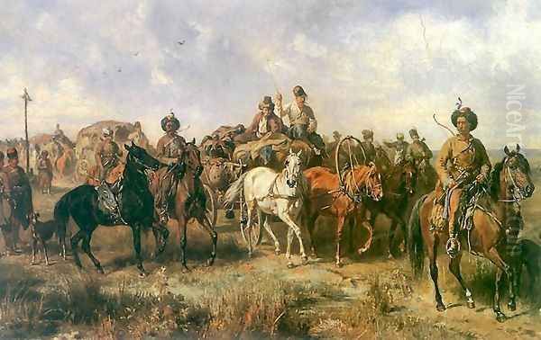 Pochód Lisowczyków Oil Painting by Josef von Brandt