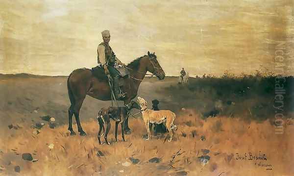 Na stanowisku Oil Painting by Josef von Brandt