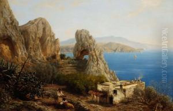 Veduta Di Capri Oil Painting by Albert Arnz