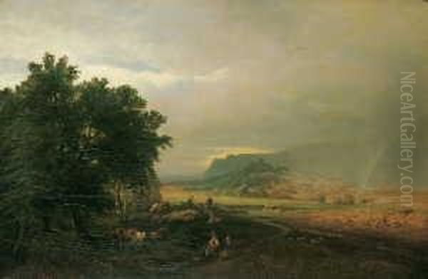 Blick Auf Die Burg Regenstein Im Harz. Oil Painting by Albert Arnz