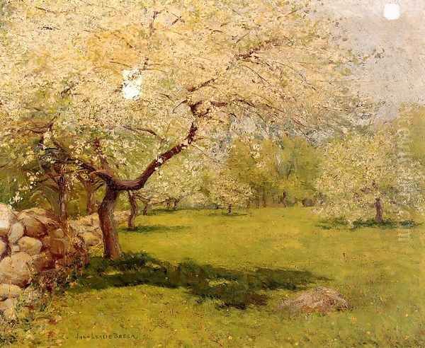 Apple Blossoms Oil Painting by John Leslie Breck