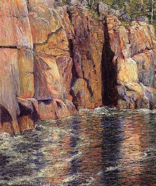 The Cliffs at Ironbound Island, Maine Oil Painting by John Leslie Breck