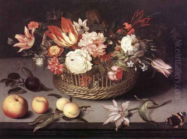 Basket of Flowers Oil Painting by Johannes Bosschaert