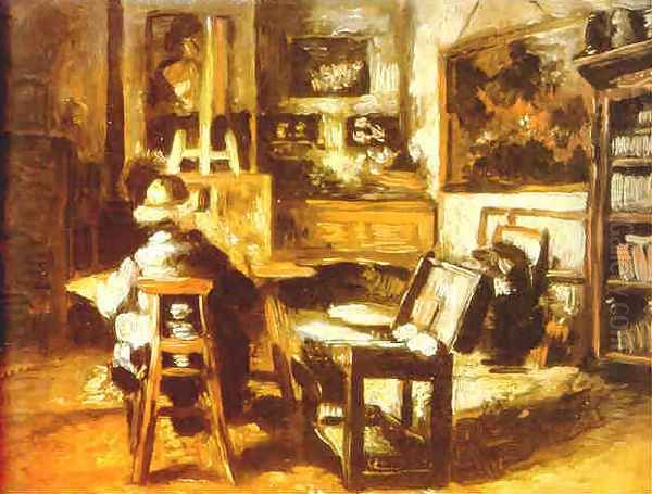 L'atelier de Ferdinand De Braekeleer Oil Painting by Henri de Braekeleer