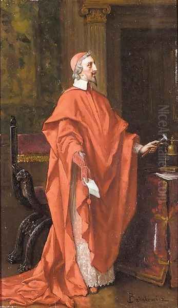 Cardinal Richelieu Oil Painting by Ladislaus Bakalowicz