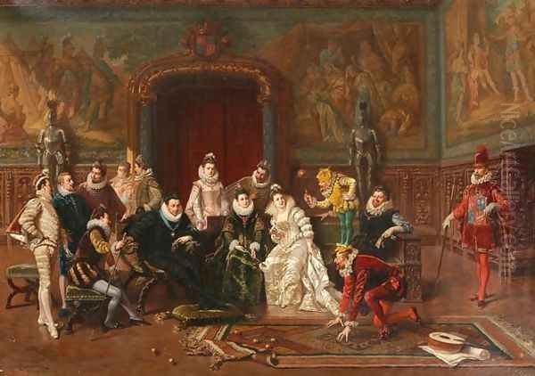 Court scene Oil Painting by Ladislaus Bakalowicz