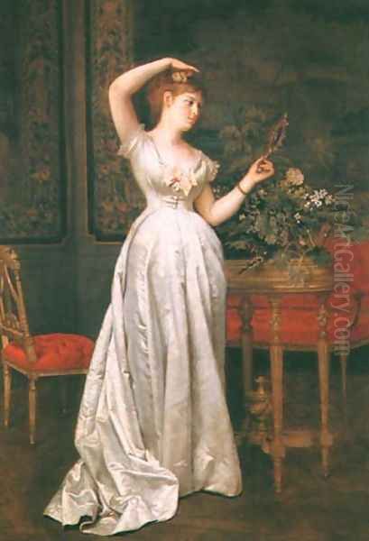 Young Woman Before the Ball Oil Painting by Ladislaus Bakalowicz