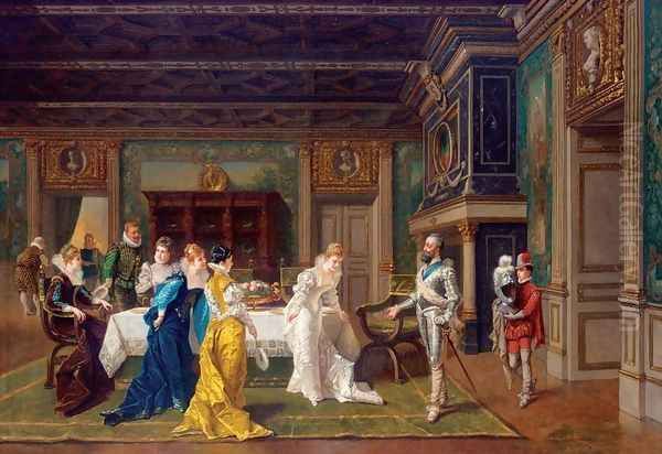 Suitor Oil Painting by Ladislaus Bakalowicz