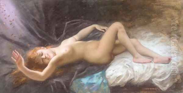 Reclining Nude Oil Painting by Ladislaus Bakalowicz