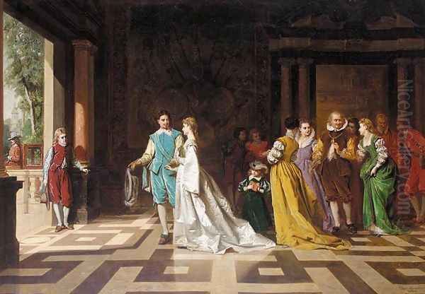 Bridal Party Oil Painting by Ladislaus Bakalowicz