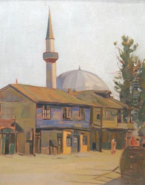 Landscape With Mosk Oil Painting by Constantin Artachino