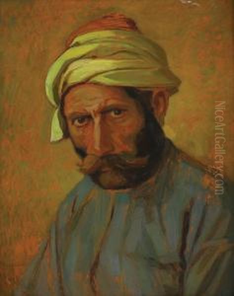 Turk Oil Painting by Constantin Artachino