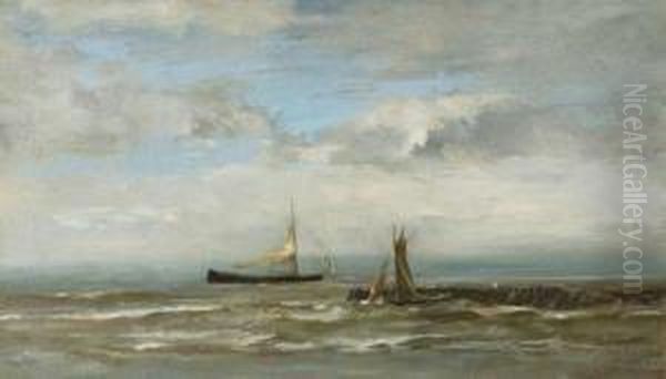 Marine Oil Painting by Louis Artan De Saint-Martin