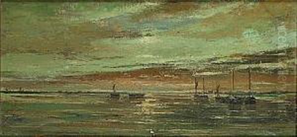 Zeegezicht Oil Painting by Louis Artan De Saint-Martin