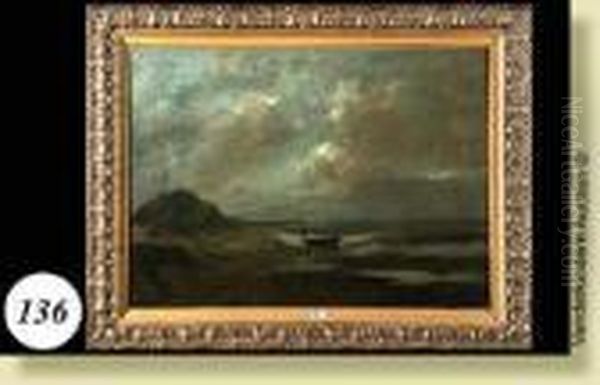 Bord De Mer Anime Oil Painting by Louis Artan De Saint-Martin