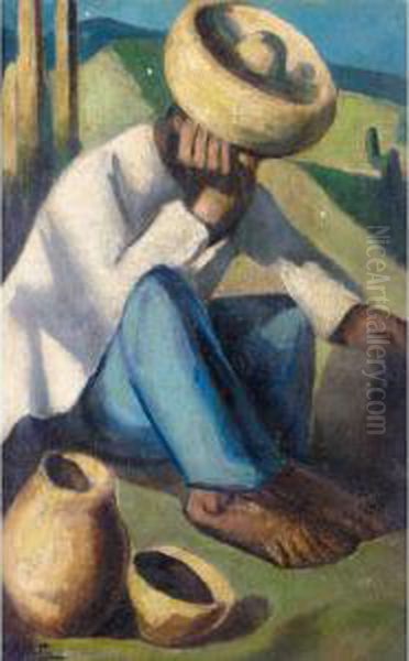 Mejicano (the Mexican) Oil Painting by Aurelio Arteta Y Errasti