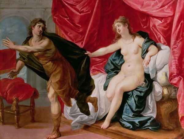 Joseph with Potiphar's wife Oil Painting by Hendrik van Balen